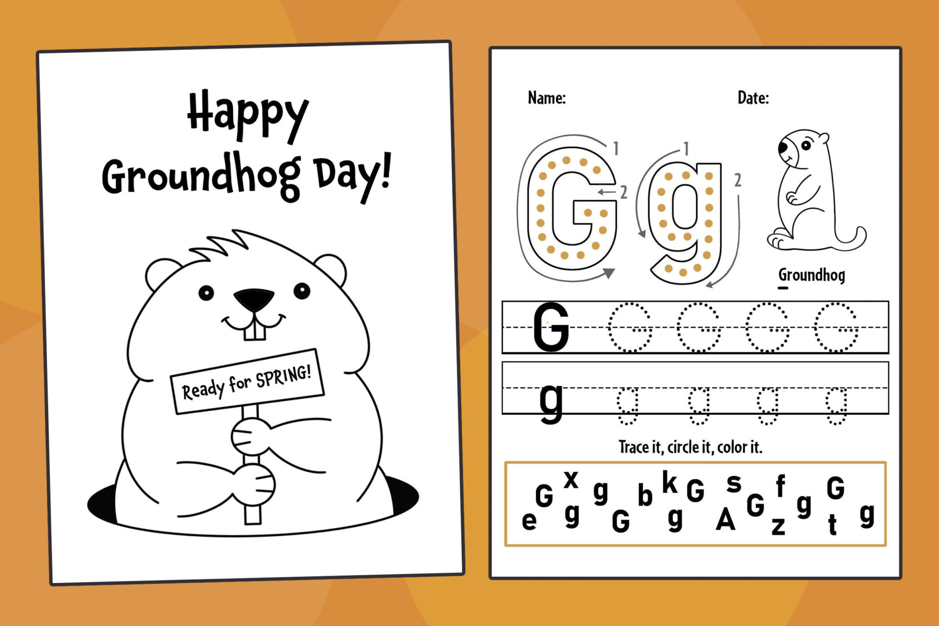 free groundhog day printables for preschool! ⋆ the hollydog blog